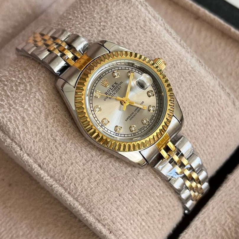 ساعت مچی زنانه بند استیل ضداب رولکس دیت جاست کیفیت مستر Rolex datejust