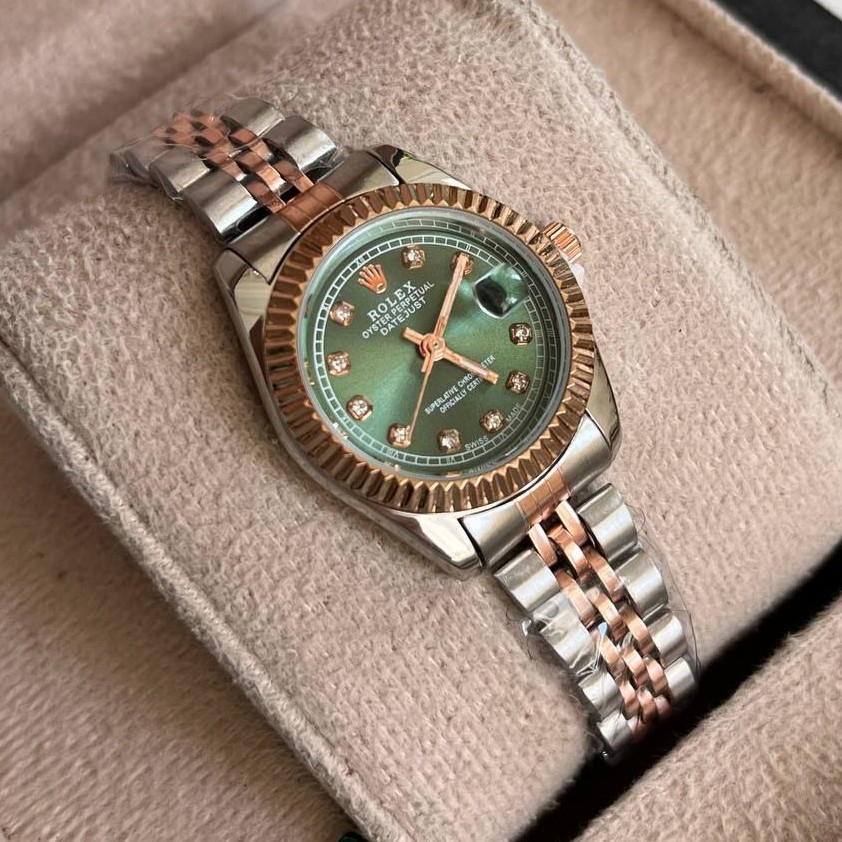 ساعت مچی زنانه بند استیل ضداب رولکس دیت جاست کیفیت مستر Rolex datejust