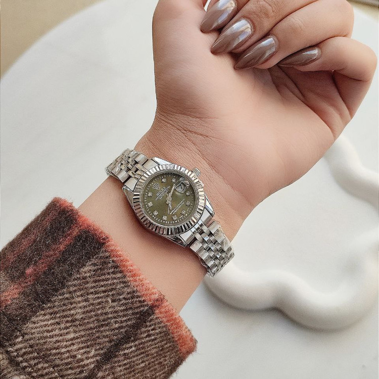 ساعت مچی زنانه بند استیل ضداب رولکس دیت جاست کیفیت مستر Rolex datejust
