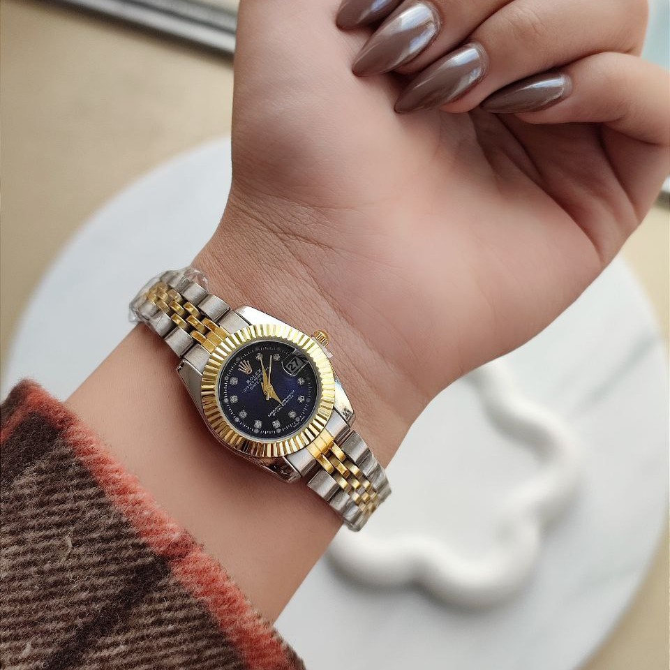 ساعت مچی زنانه بند استیل ضداب رولکس دیت جاست کیفیت مستر Rolex datejust