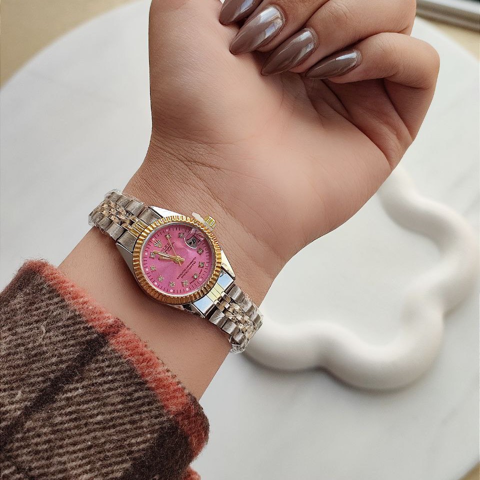 ساعت مچی زنانه بند استیل ضداب رولکس دیت جاست کیفیت مستر Rolex datejust