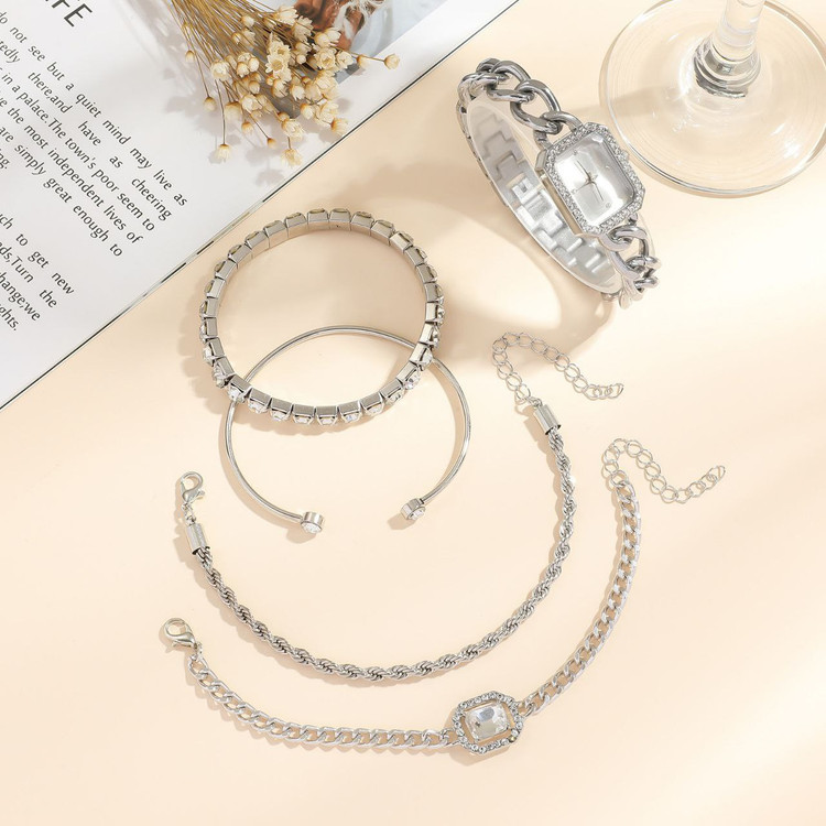 ست زنانه 5 تیکه ساعت کارتیر بند هویزه Cartier