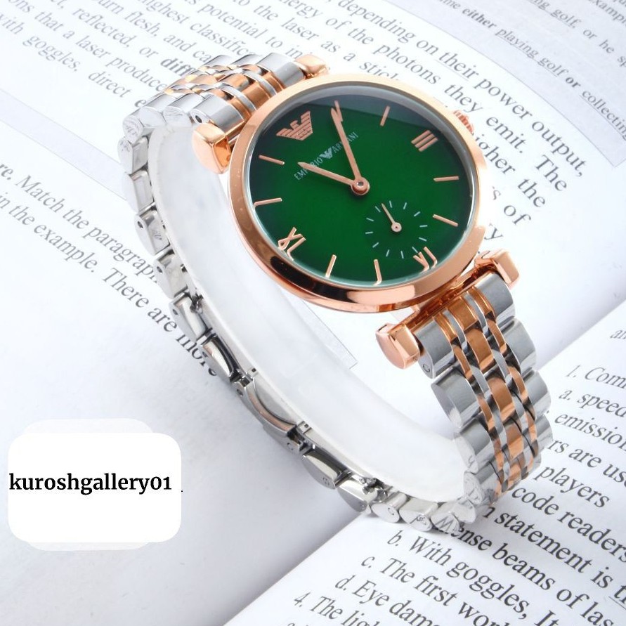 ساعت مچی زنانه دو موتور فعال زیر ثانیه امپریو ارمانی Emporio armani دارای رنگبندی