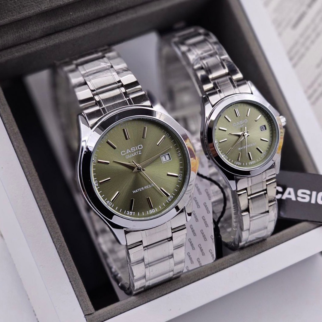 ساعت  مچی ست و تک زنانه مردانه کاسیو بند استیل  Casio