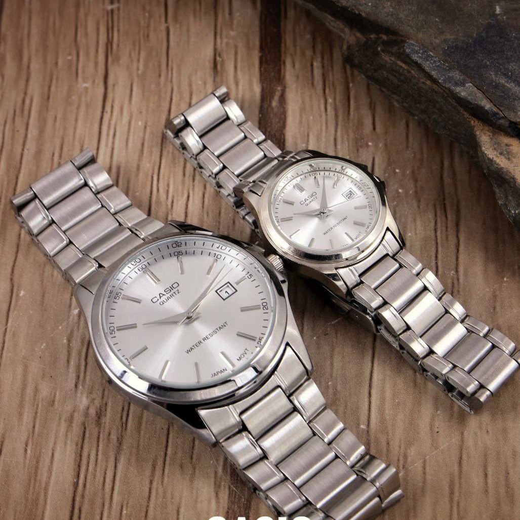 ساعت مچی ست و تک زنانه مردانه کاسیو بند استیل Casio