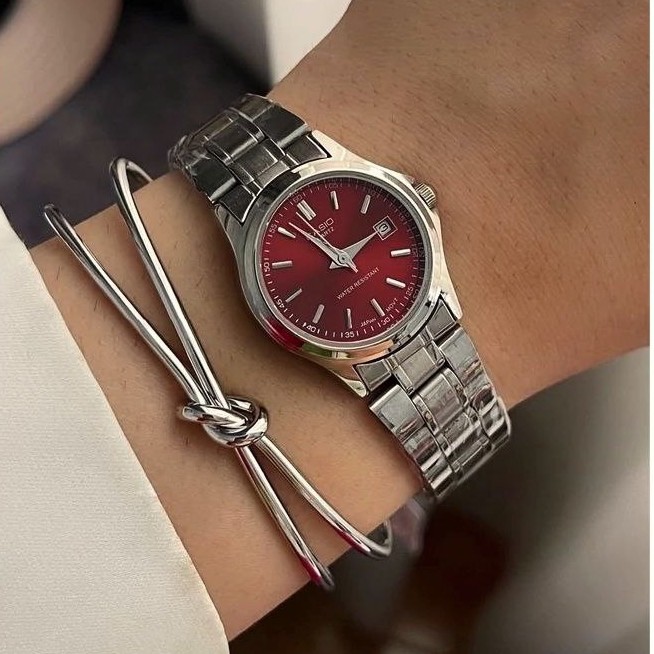 ساعت مچی ست و تک زنانه مردانه کاسیو بند استیل Casio