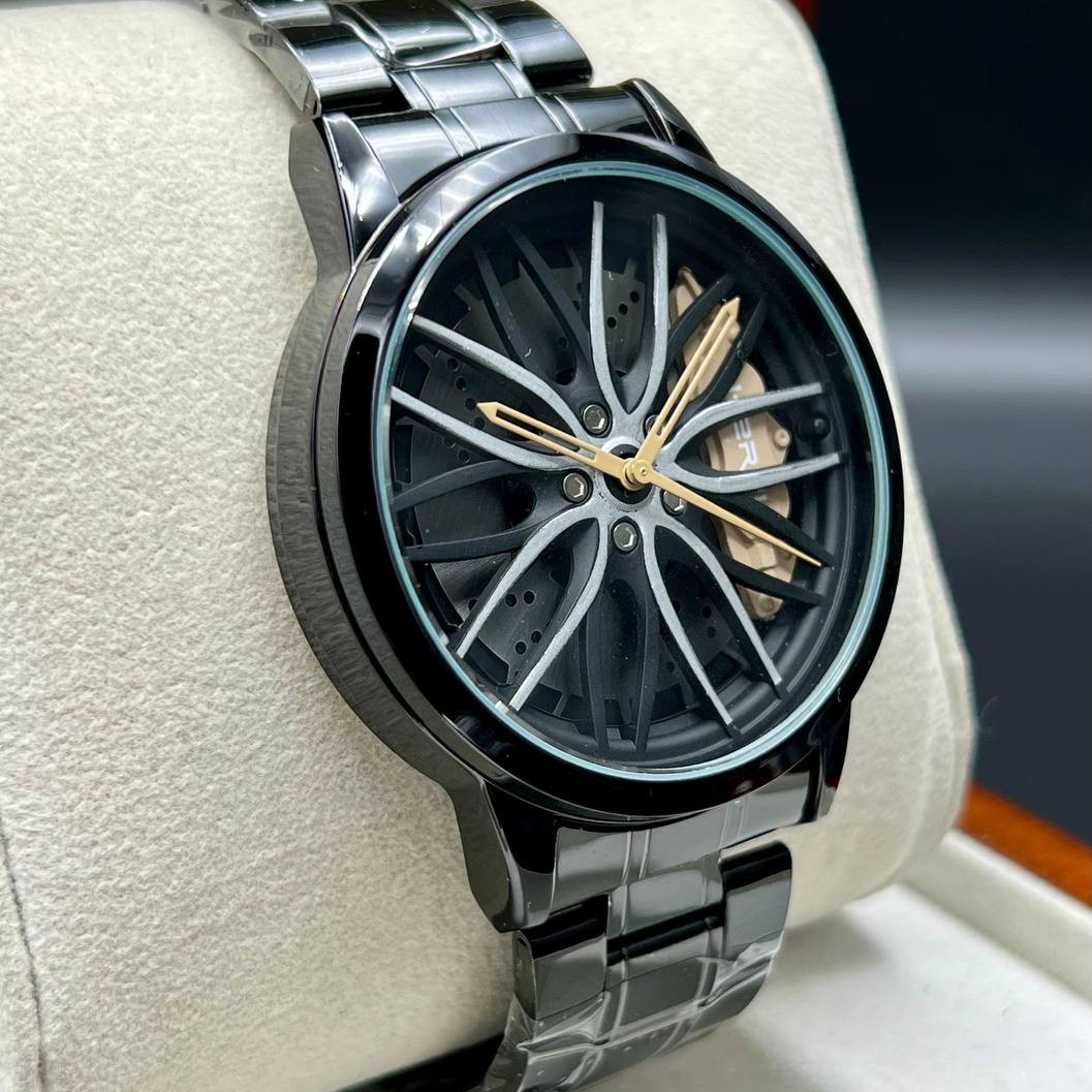 ساعت مچی مردانه بند استیل صفحه طرح رینگ BMW