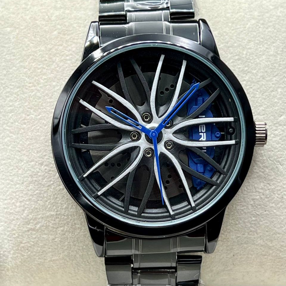 ساعت مچی مردانه بند استیل صفحه طرح رینگ BMW