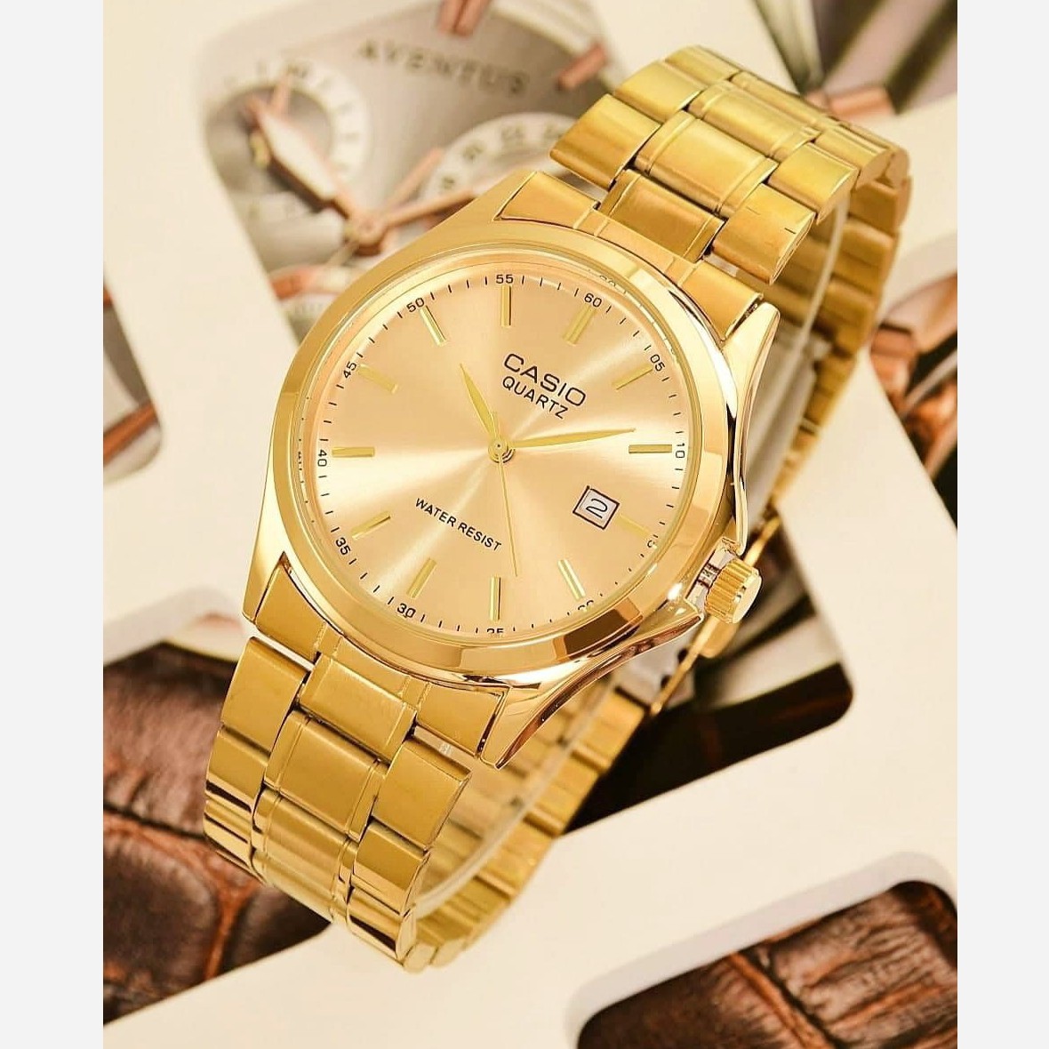 ساعت ست مردانه زنانه کاسیوcasioبند استیل نقره ای رنگ بندی کامل Casio