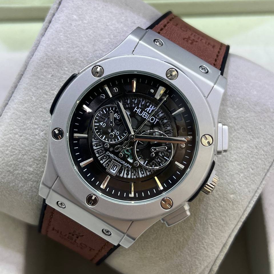 ساعت مچی مردانه هابلوت تقویم نمایان طرح کرنو موتور شرکتی HUBLOT