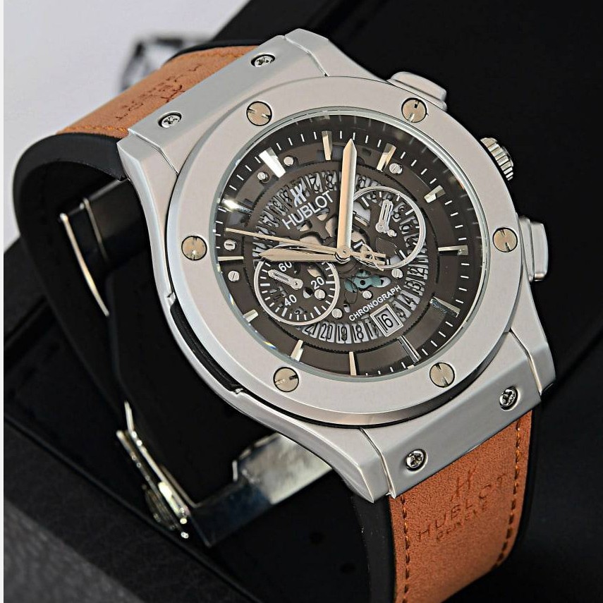 ساعت مچی مردانه هابلوت تقویم نمایان طرح کرنو موتور شرکتی HUBLOT