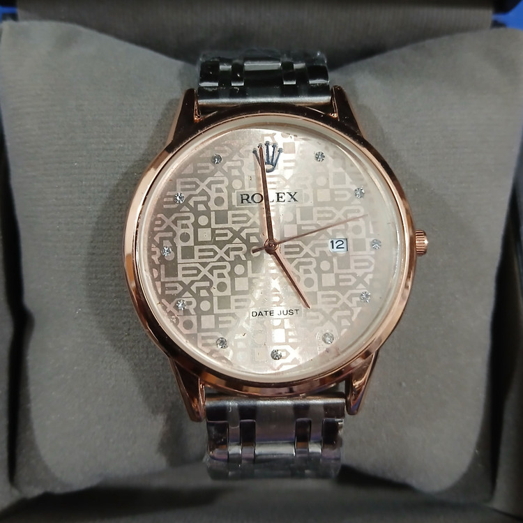 ساعت مچی مردانه بند استیل رنگ ثابت تقویم فعال رولکس ROLEX
