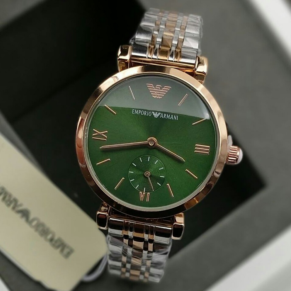 ساعت مچی زنانه دو موتور فعال زیر ثانیه امپریو ارمانی emporio armani کیفیت قوی رنگبندی