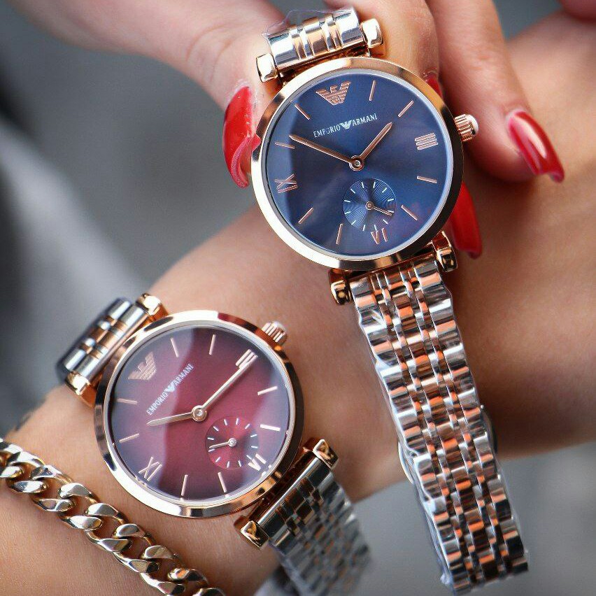 ساعت مچی زنانه دو موتور فعال زیر ثانیه امپریو ارمانی emporio armani کیفیت قوی رنگبندی