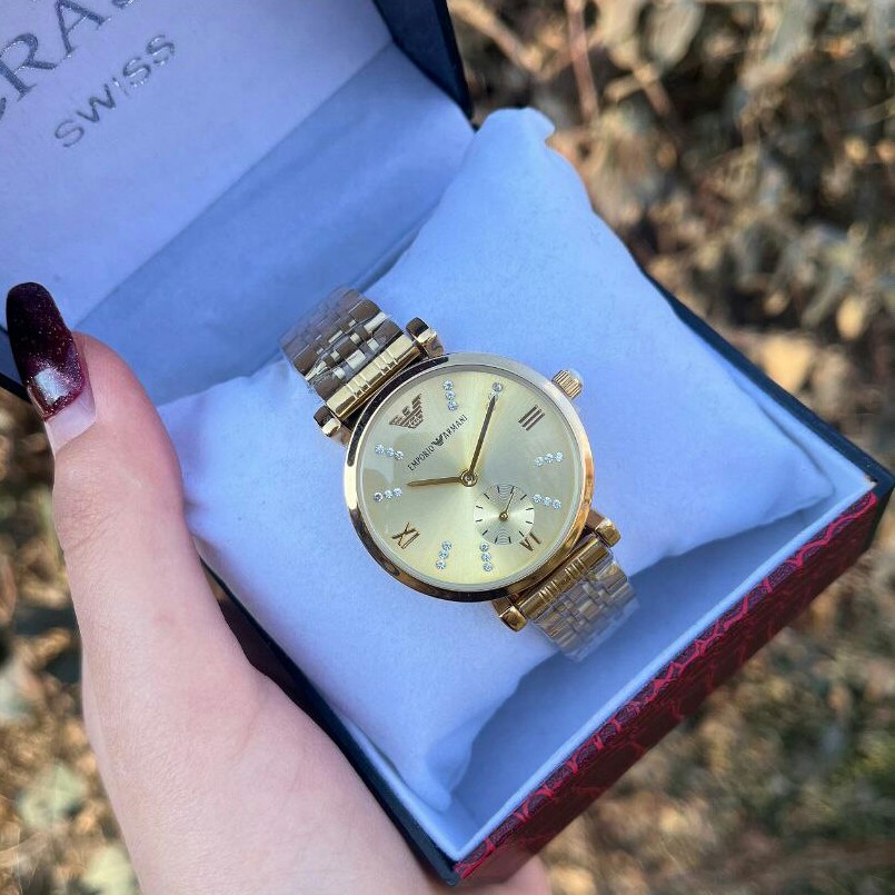 ساعت مچی زنانه دو موتور فعال زیر ثانیه امپریو ارمانی emporio armani کیفیت قوی رنگبندی