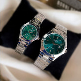ست ساعت مچی زنانه مردانه کاسیو بند استیل دارای رنگبندی Casio