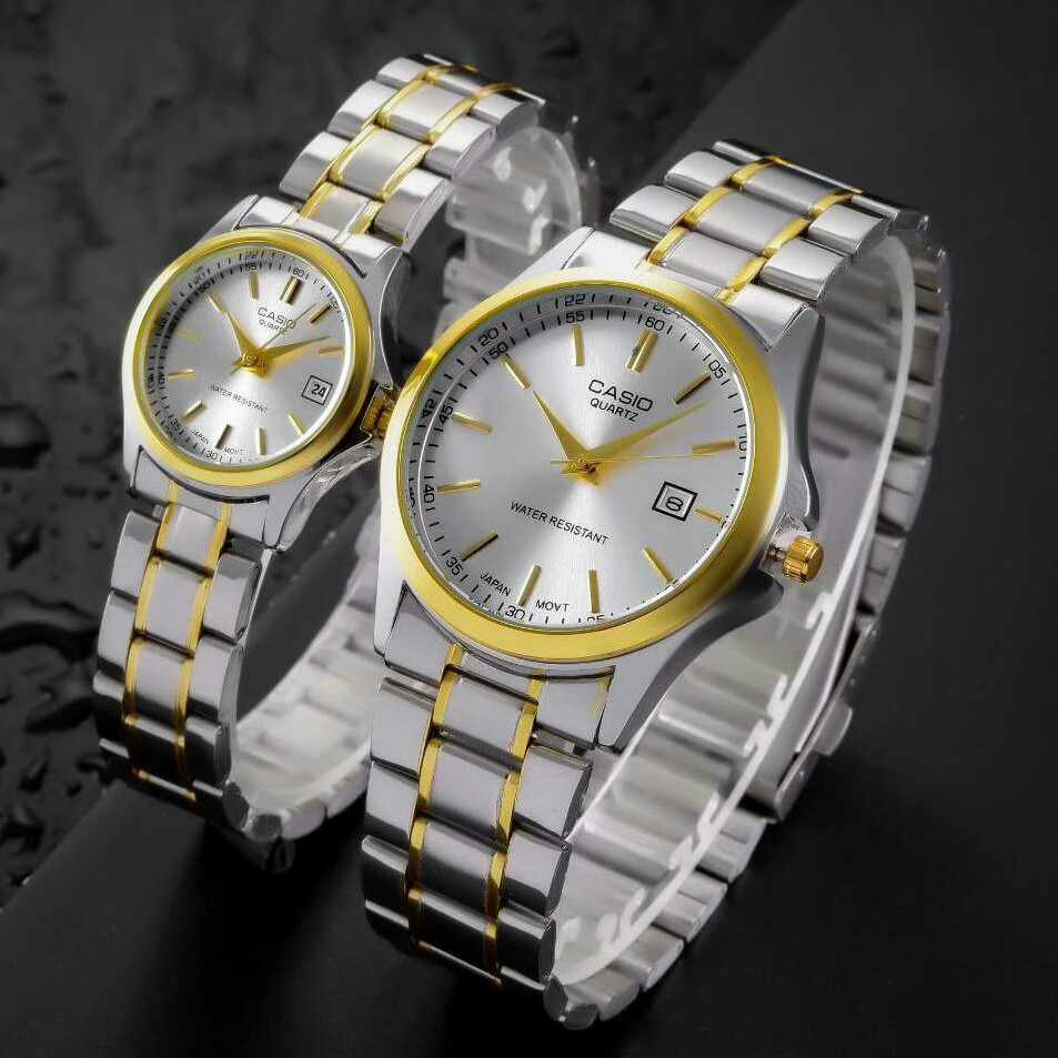 ساعت مچی ست زنانه مردانه کاسیو 1199 بند استیل Casio