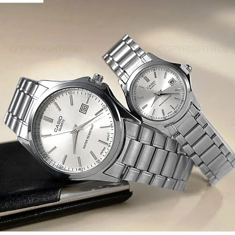 ساعت مچی ست زنانه مردانه کاسیو 1199 بند استیل Casio