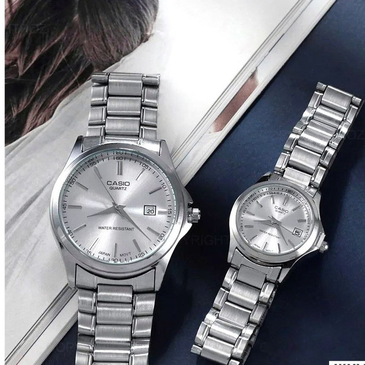ساعت مچی ست زنانه مردانه کاسیو 1199 بند استیل Casio