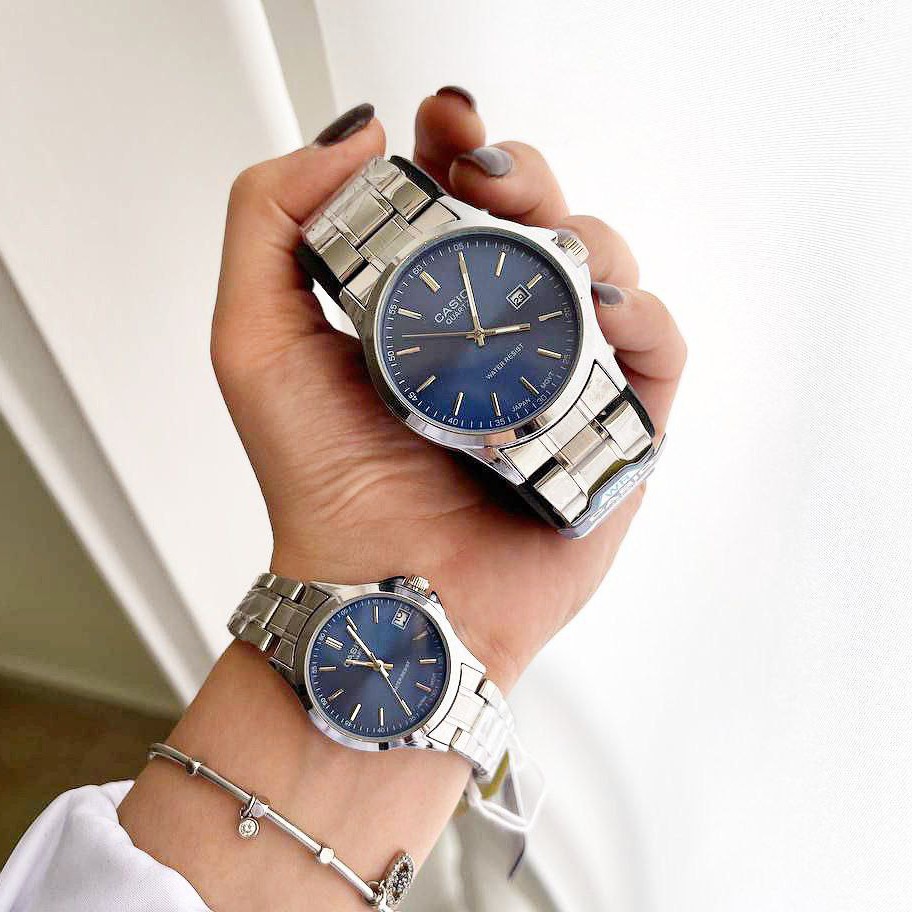 ساعت مچی ست زنانه مردانه کاسیو 1199 بند استیل Casio