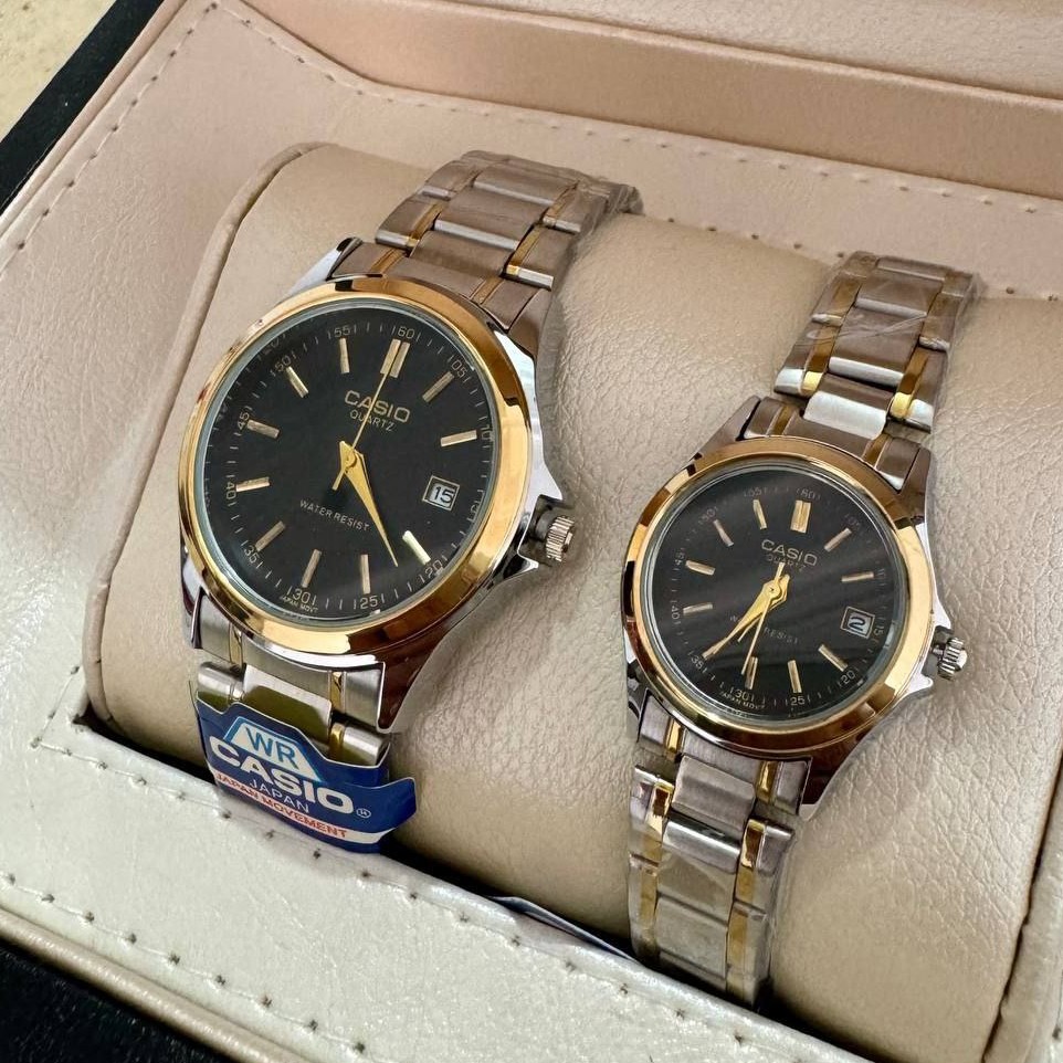ساعت مچی ست زنانه مردانه کاسیو 1199 بند استیل Casio
