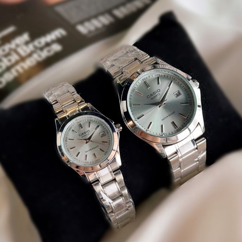 ساعت مچی ست زنانه مردانه کاسیو 1199 بند استیل Casio