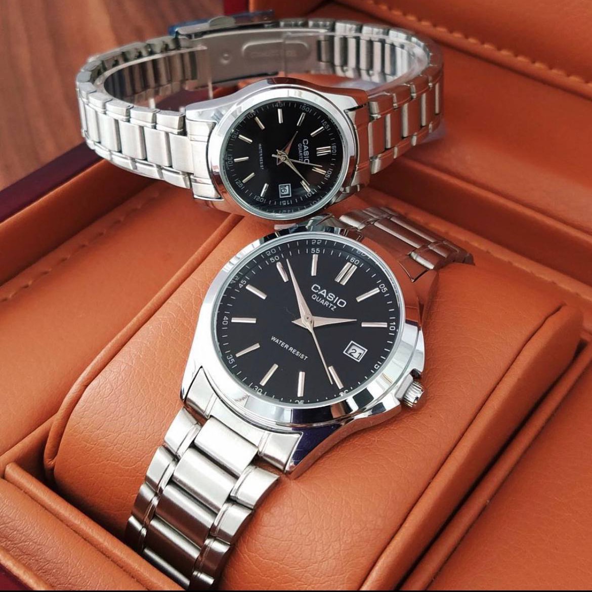 ساعت مچی ست زنانه مردانه کاسیو بند استیل Casio