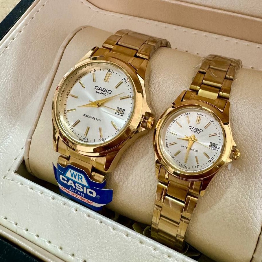 ساعت مچی ست زنانه مردانه کاسیو بند استیل Casio