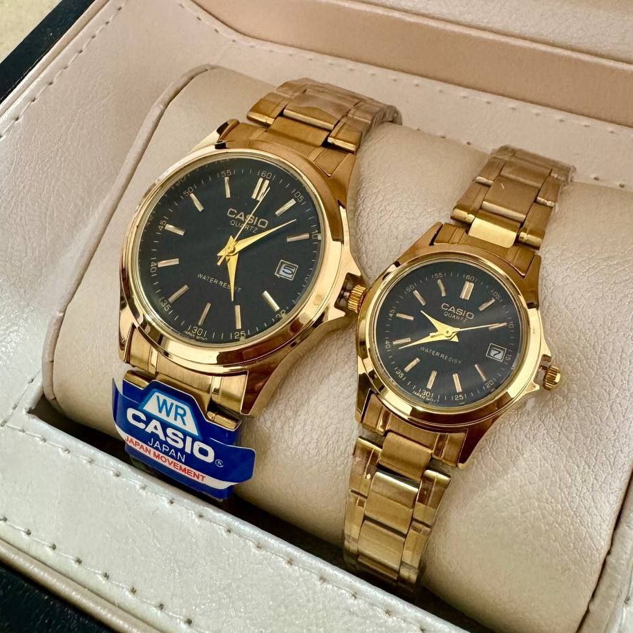 ساعت مچی ست زنانه مردانه کاسیو بند استیل Casio
