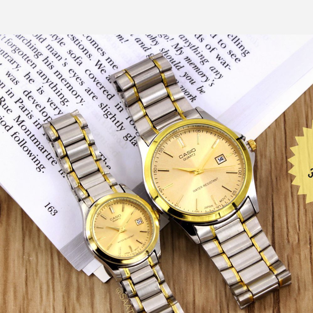 ساعت مچی ست زنانه مردانه کاسیو بند استیل Casio