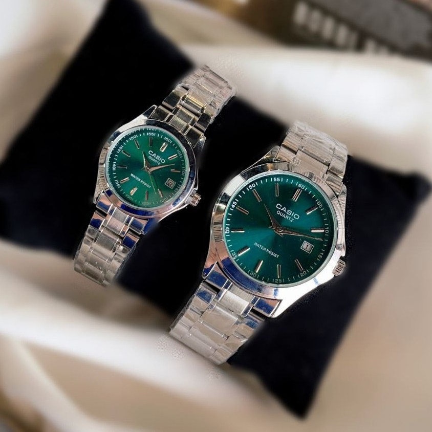 ساعت مچی ست زنانه مردانه کاسیو بند استیل Casio