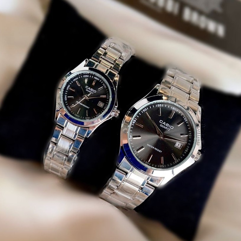 ساعت مچی ست زنانه مردانه کاسیو بند استیل Casio