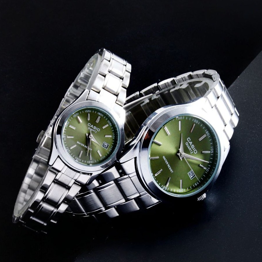ست زنانه مردانه ساعت مچی کاسیو بند استیل Casio
