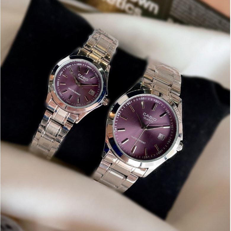 ست زنانه مردانه ساعت مچی کاسیو بند استیل Casio