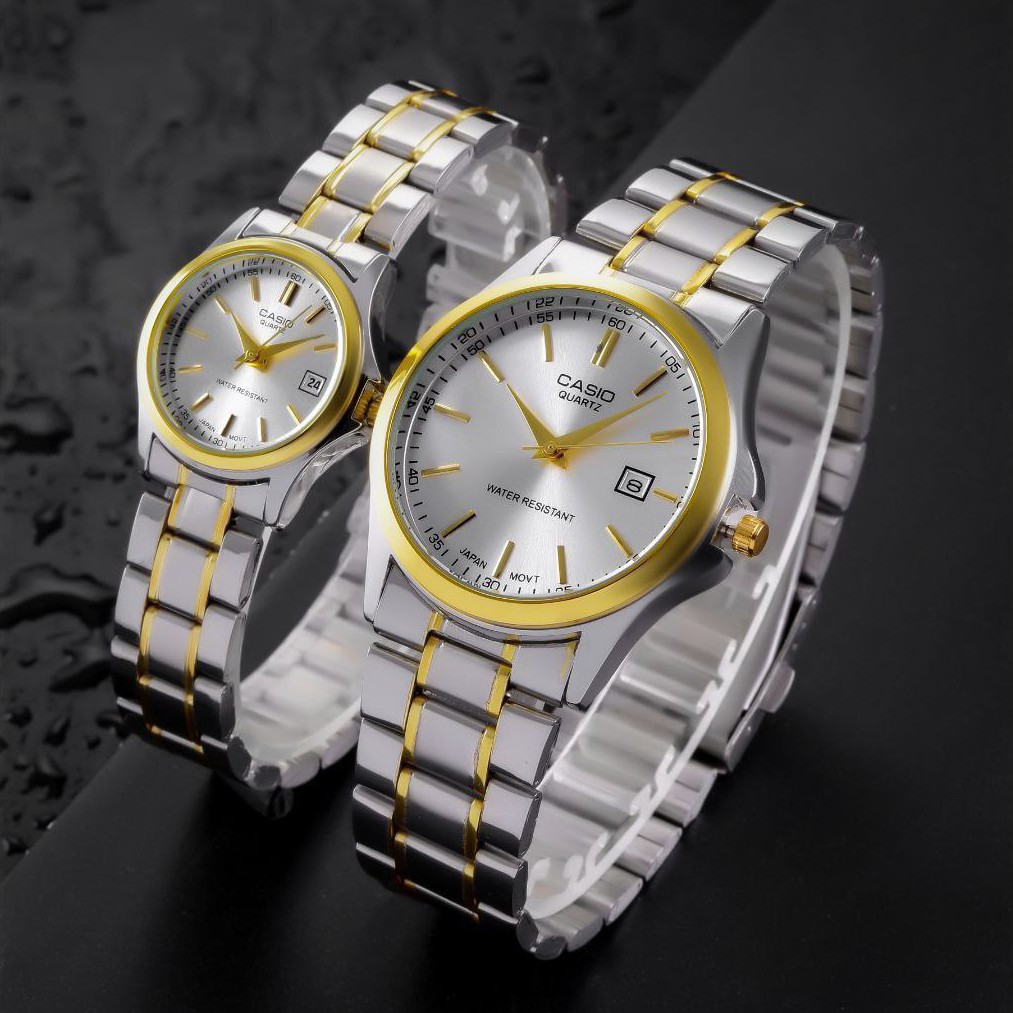 ست زنانه مردانه ساعت مچی کاسیو بند استیل Casio
