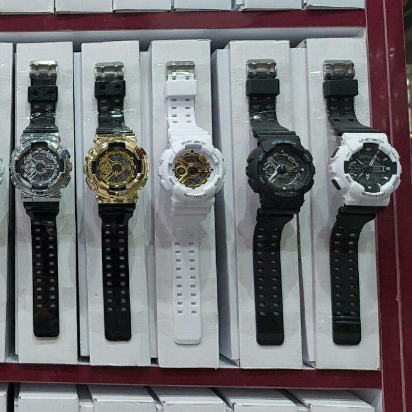 ساعت مچی دخترانه و پسرانه دوزمانه اسپرت ضداب پمپی Sport watch