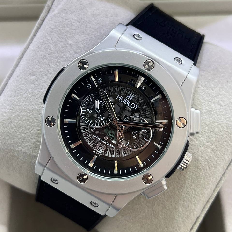 ساعت مچی مردانه هابلوت تقویم نمایان طرح کرنو موتور شرکتی HUBLOT