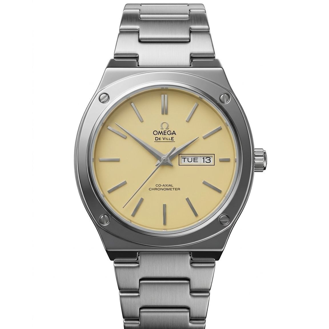 ساعت مچی مردانه دو تقویم بند استیل تو پر کیفیت عالی امگا Omega