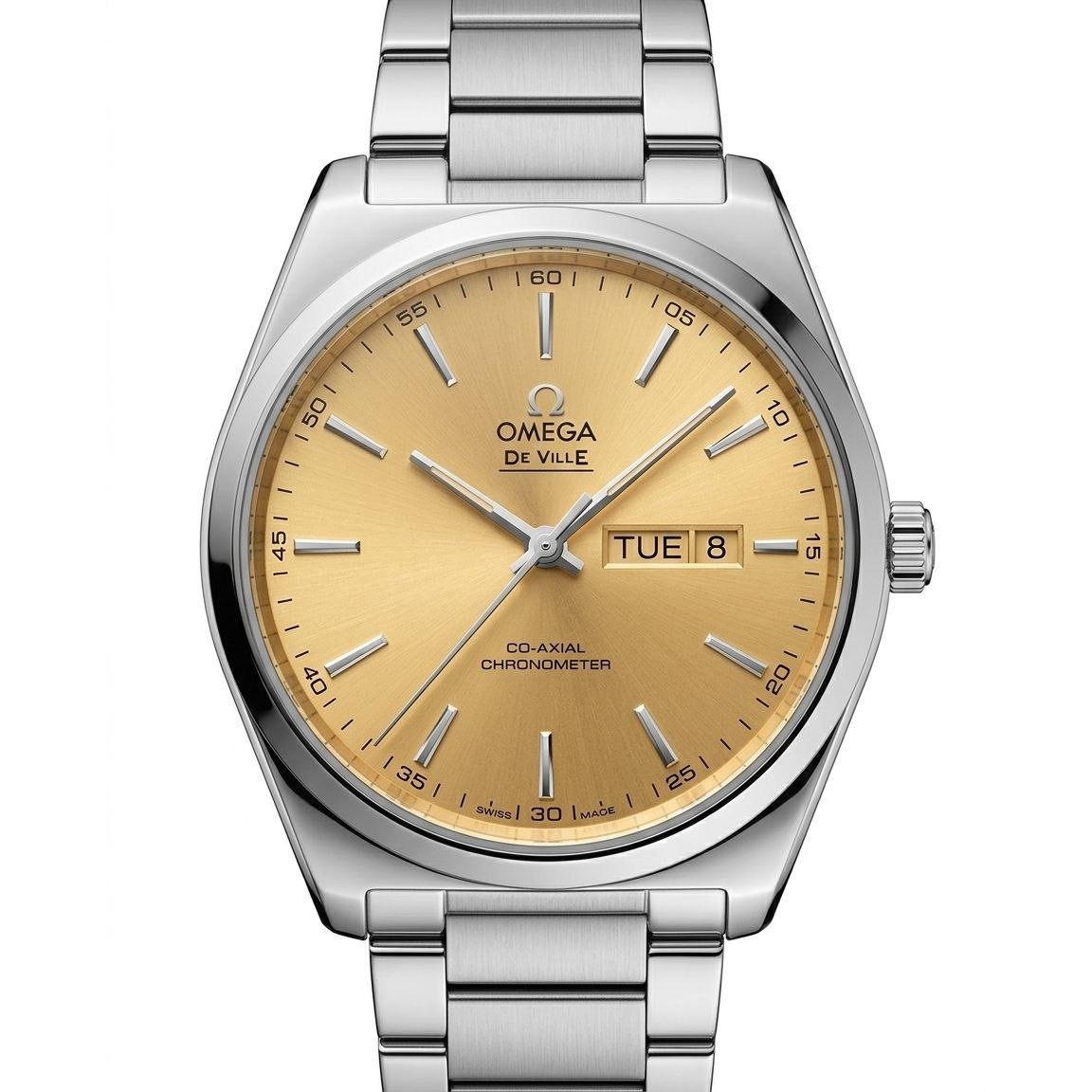 ساعت مچی مردانه دو تقویم بند استیل تو پر کیفیت عالی امگا Omega