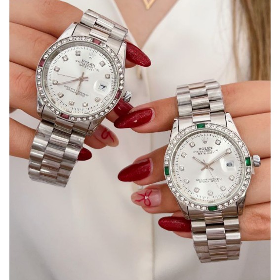 ساعت مچی رولکس قفل اصلی بند استیل توپر قاب یاقوتی Rolex