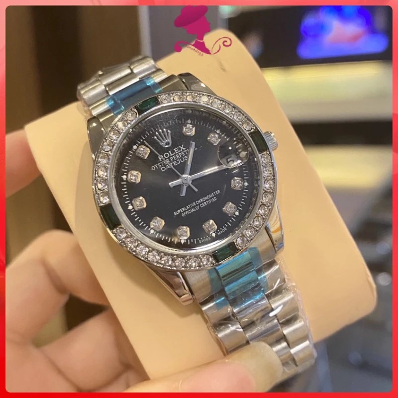 ساعت مچی رولکس قفل اصلی بند استیل توپر قاب یاقوتی Rolex