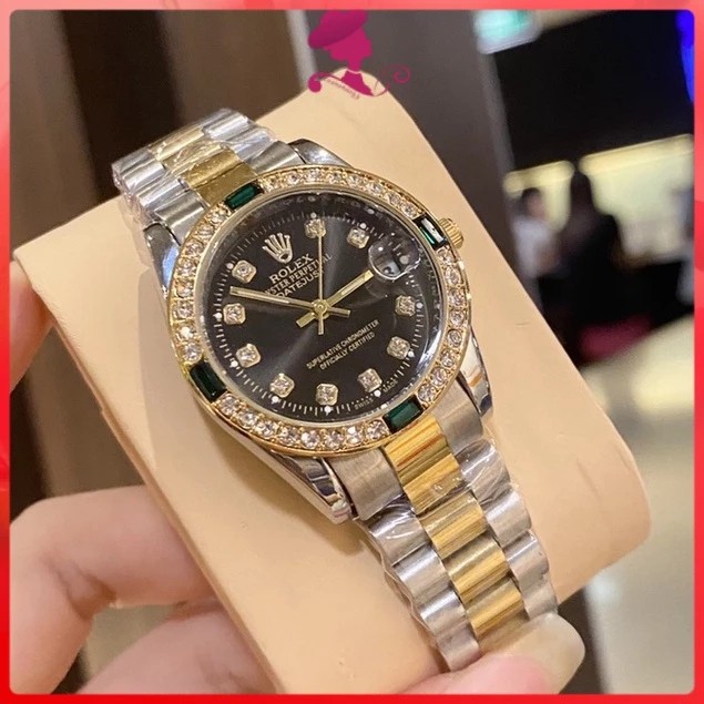 ساعت مچی رولکس قفل اصلی بند استیل توپر قاب یاقوتی Rolex