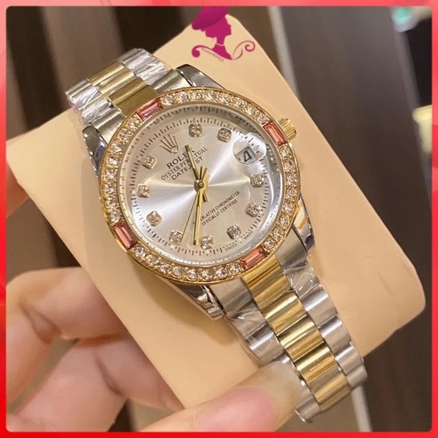 ساعت مچی رولکس قفل اصلی بند استیل توپر قاب یاقوتی Rolex