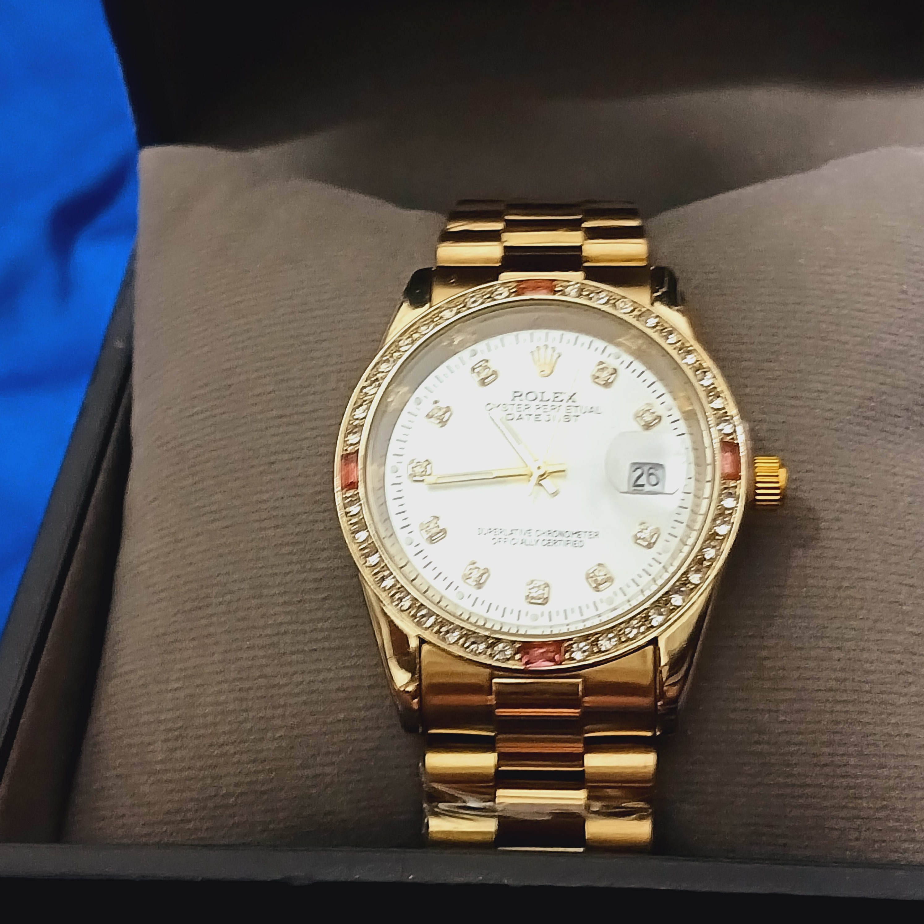 ساعت مچی رولکس قفل اصلی بند استیل توپر قاب یاقوتی Rolex