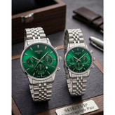 ست زنانه مردانه ساعت مچی بند استیل طرح کرنو سیکو Seiko