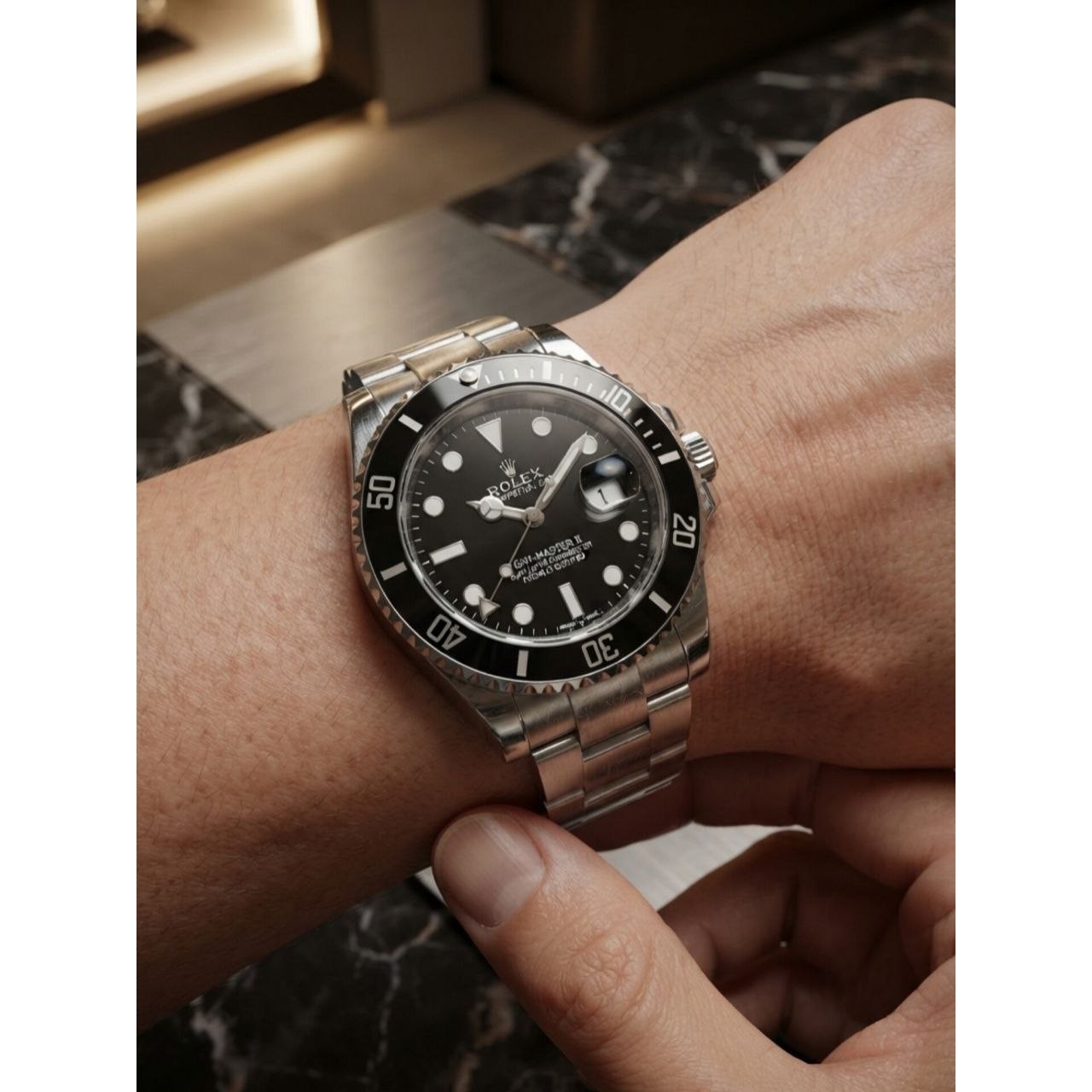 ساعت مچی مردانه بند استیل رنگ ثابت و ضداب رولکس سابمارین کیفیت مستر Rolex
