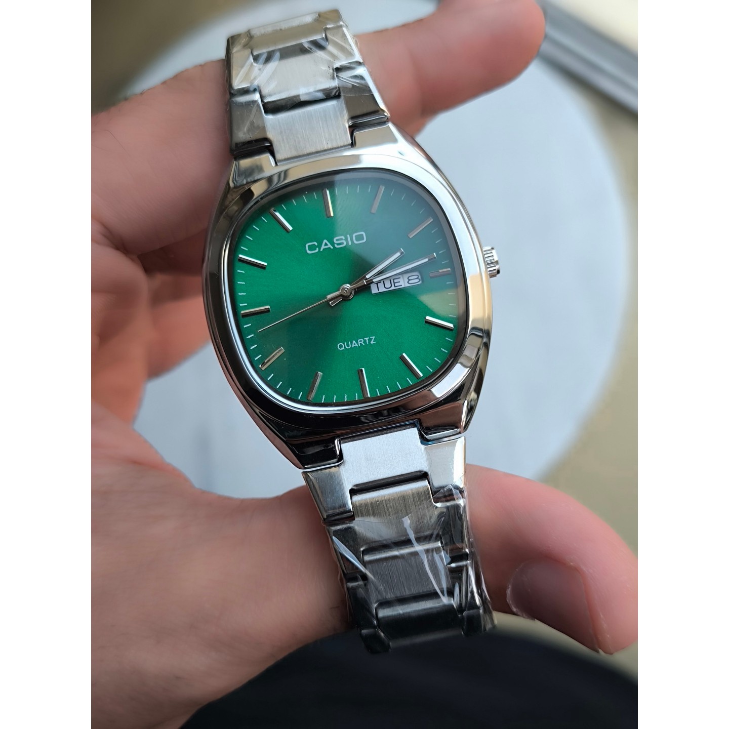 ساعت مچی مردانه دو تقویم بند استیل رنگ ثابت و ضدآب کاسیو Casio