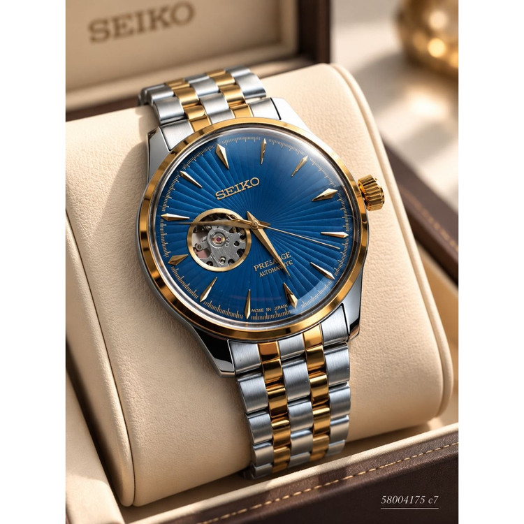 ساعت مچی مردانه اتوماتیک بند استیل رنگ ثابت سیکو پرسیج Seiko 5