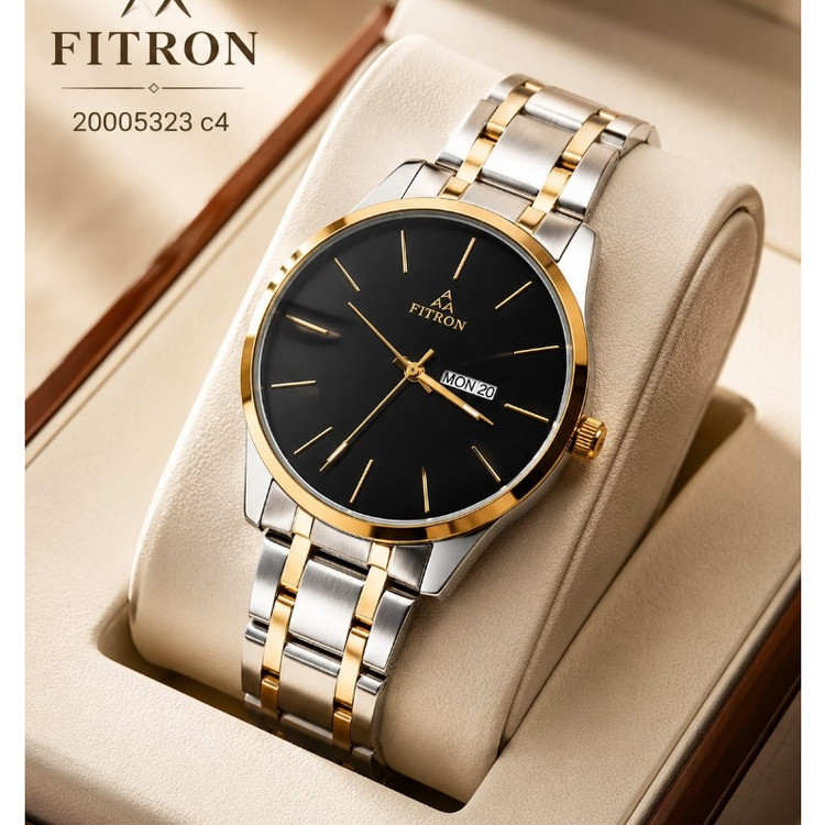 ساعت مچی مردانه اورجینال دو تقویم موتور ژاپن بند استیل رنگ ثابت ضداب فیترون FITRON