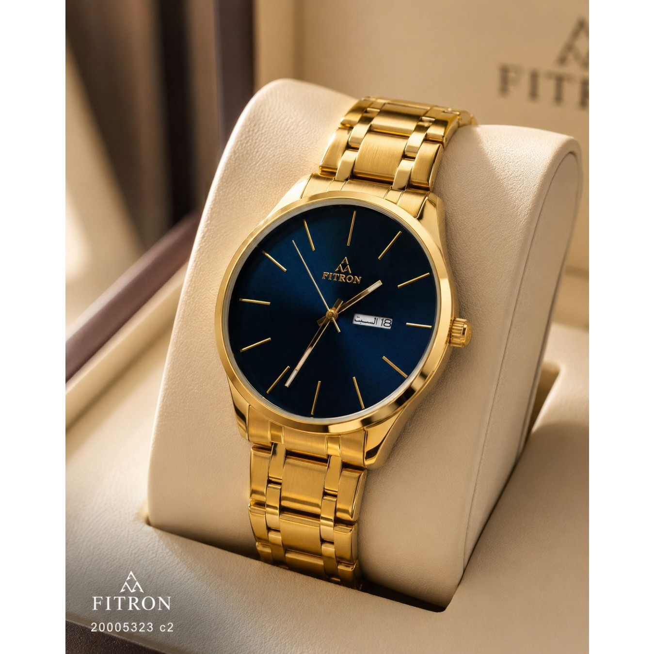 ساعت مچی مردانه اورجینال دو تقویم موتور ژاپن بند استیل رنگ ثابت ضداب فیترون FITRON